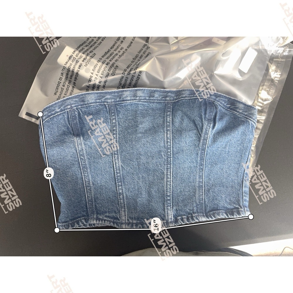 Gap Denim Tube Top 2000s Britney Spears Y2K country western bratz festival S zip - Picture 4 of 8
